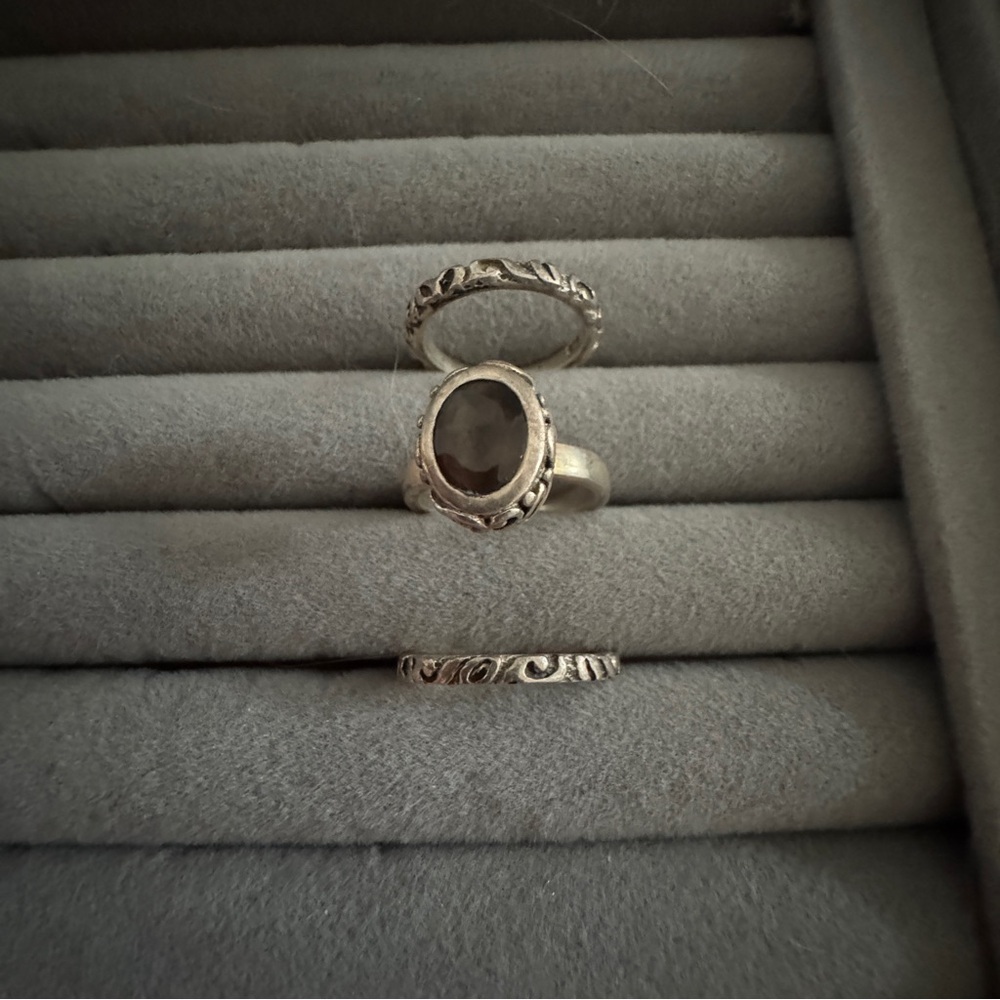 Silpada 3 ring 925 stacker retired Elegant Silver Ring Set